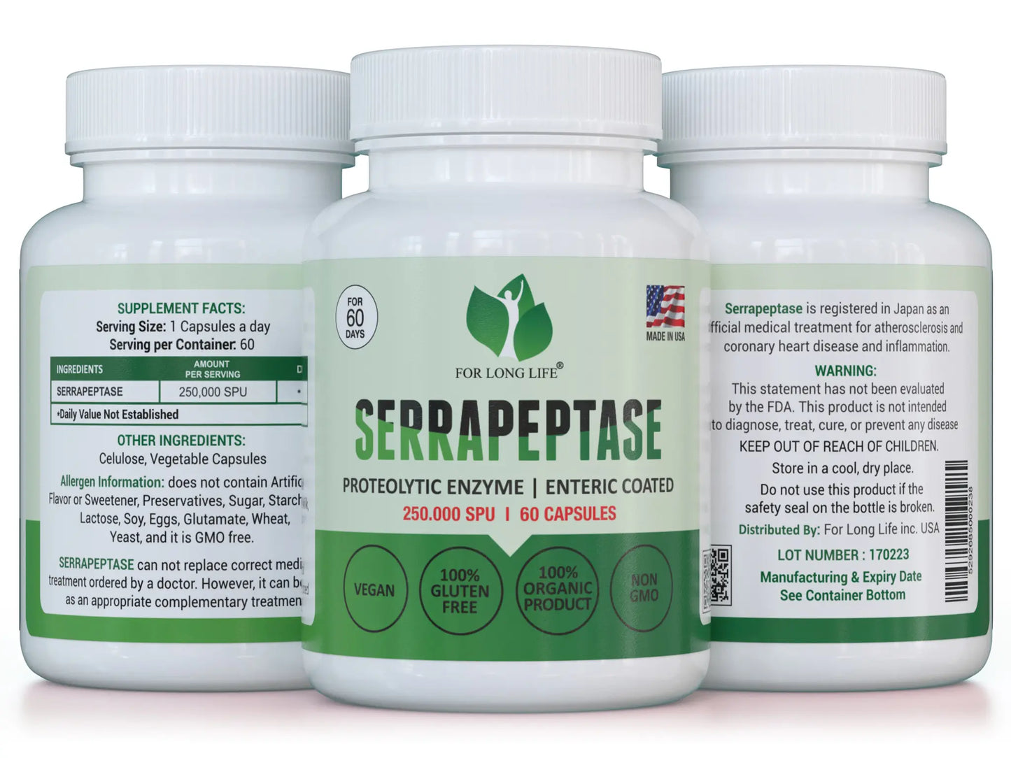 SERRAPEPTASE 酶 250,000 SPU 60天抗炎劑。｜全店，買滿$600免運費(港澳地區) | 【落單後7-14天發貨】